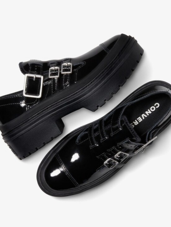 Converse Shoes - Converse Chuck Taylor All Star Lugged Heel Mary Jane Platform Shoe- Black Patent